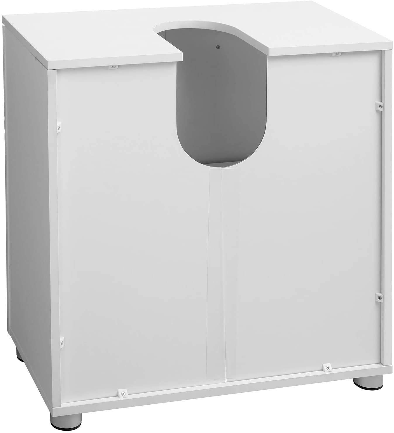 VASAGLE Bathroom Under Sink Cabinet, Adjustable Shelf, White