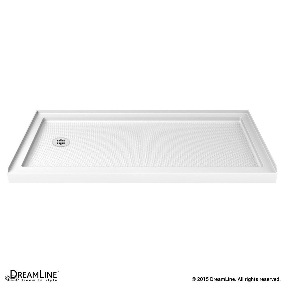 DreamLine 32 in. D x 60 in. W x 76 3/4 in. H Single Threshold Shower Base and Acrylic Backwall Kit   32\