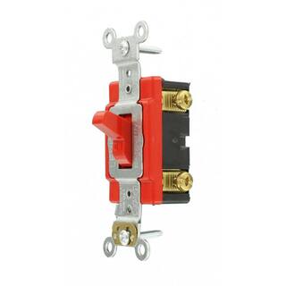 Leviton 20 Amp Industrial Grade Heavy Duty Single-Pole Toggle Switch Red 1221-2R