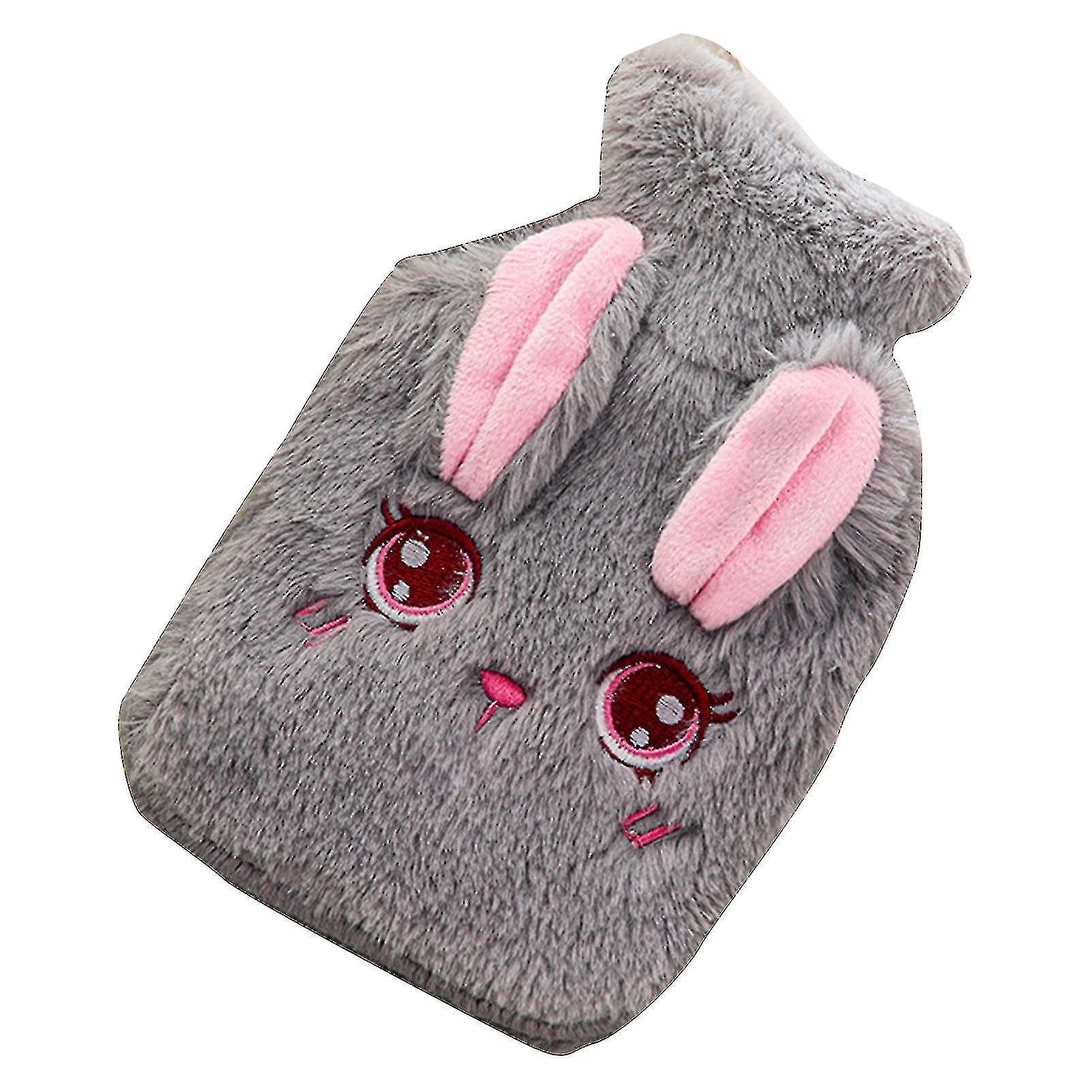 Hot Water Bottle Cute Cartoon Leak-proof Convenient Pvc Water Bag Hand Warmer With Fur Cover For Pain Relief Menstrual Cramps