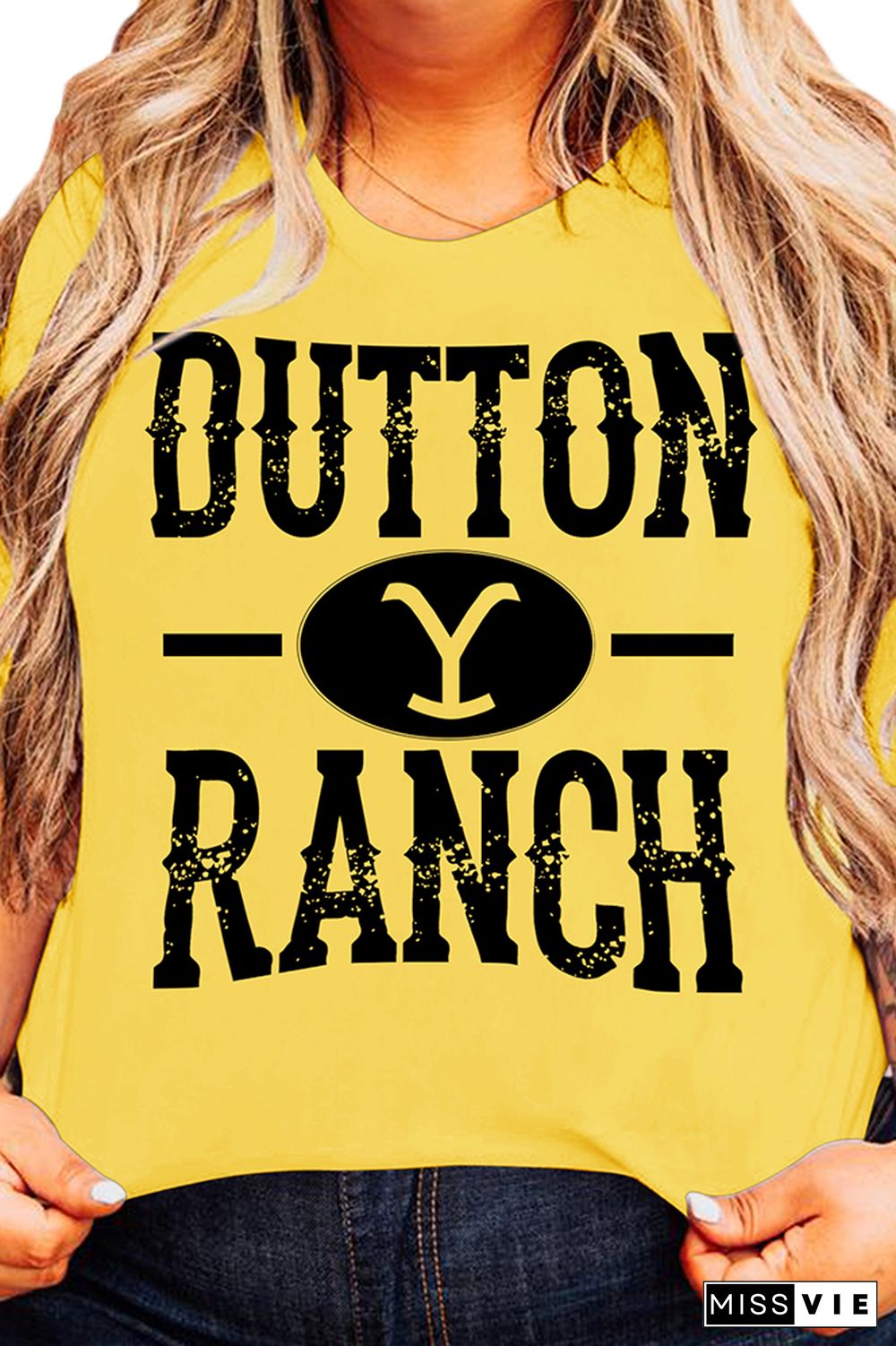 OUTTON RANCH Print Graphic Tees for Women Wholesale Short Sleeve T shirts Top