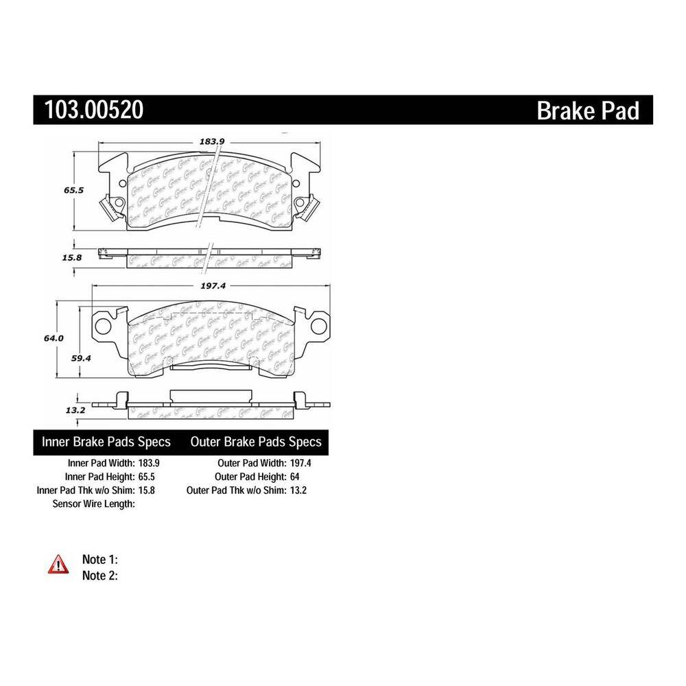 Centric Parts Disc Brake Pad Set 103.00520