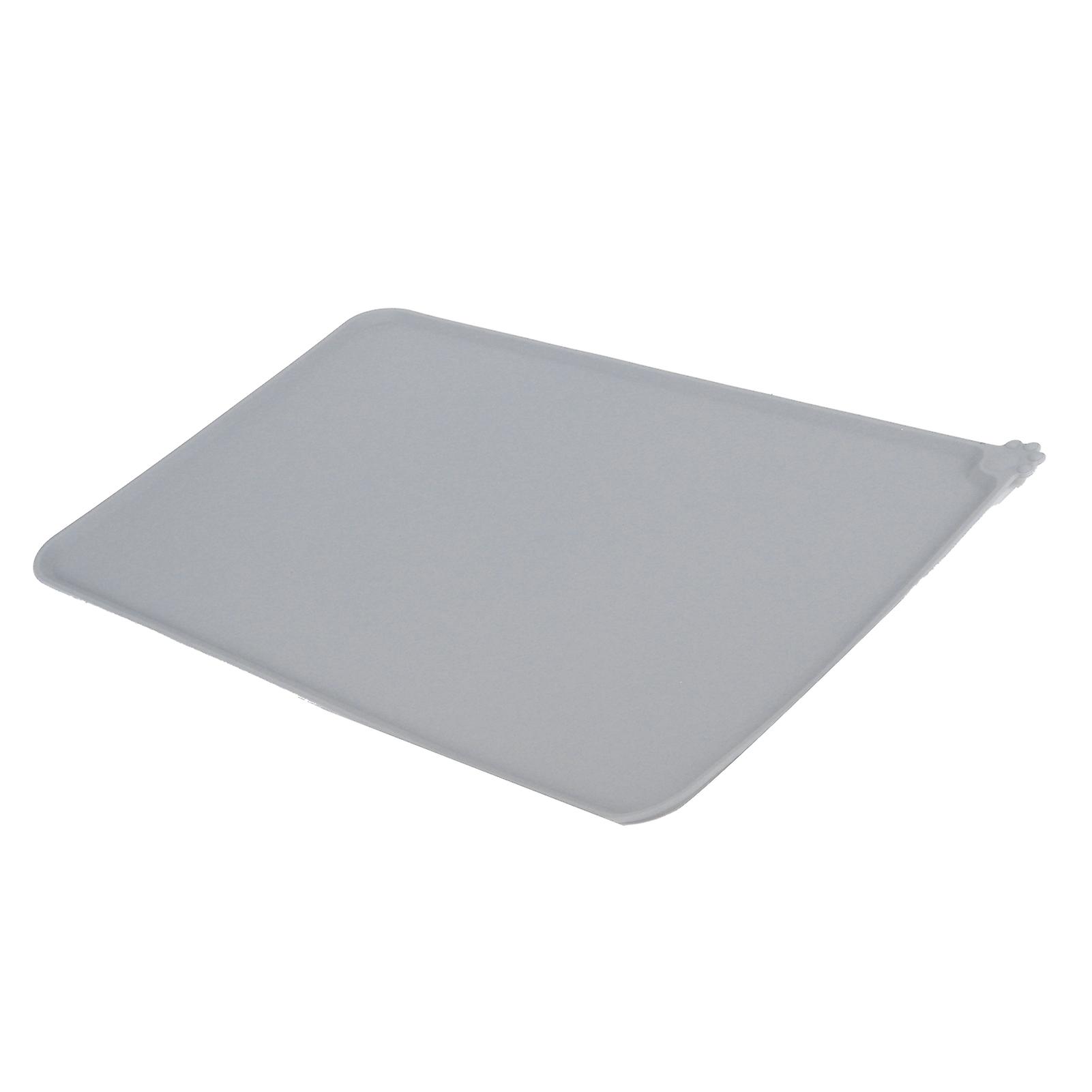 Silicone Pet Feeding Mat， Durable Waterproof Dog Cat Food Mats Non Slip Protects Floors Placemats For Water Bowl (1.5  11.6 Inch)[grey]