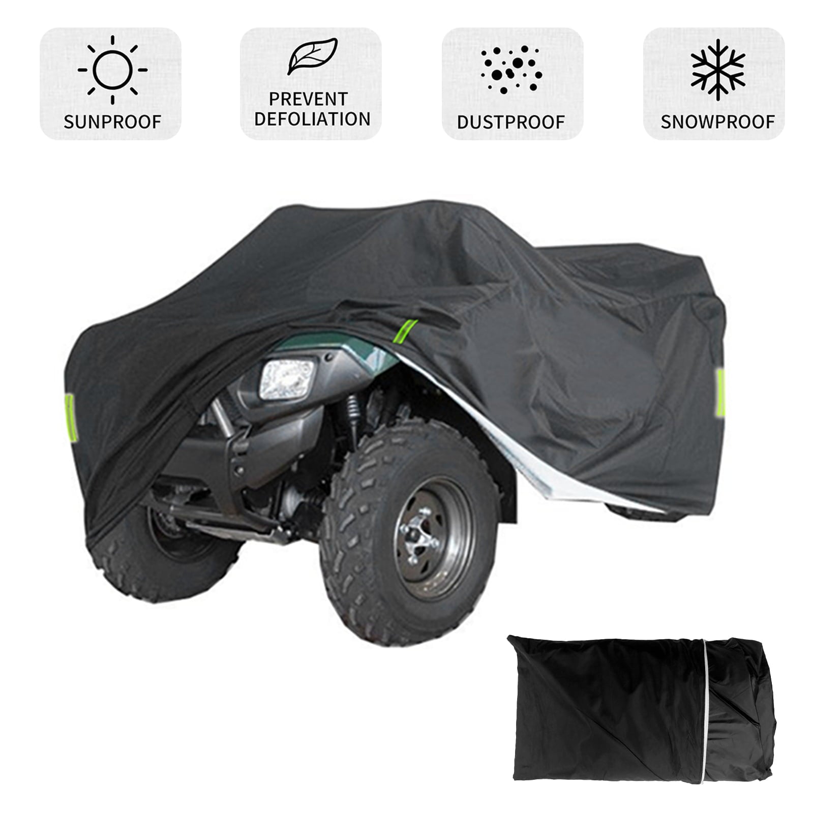 Mixfeer Universal Heavy Duty ATV ATC Cover 190T Rain Waterproof Dustproof - Ripstop Beach Vehicle Outdoor Protector with Night Reflective Strip