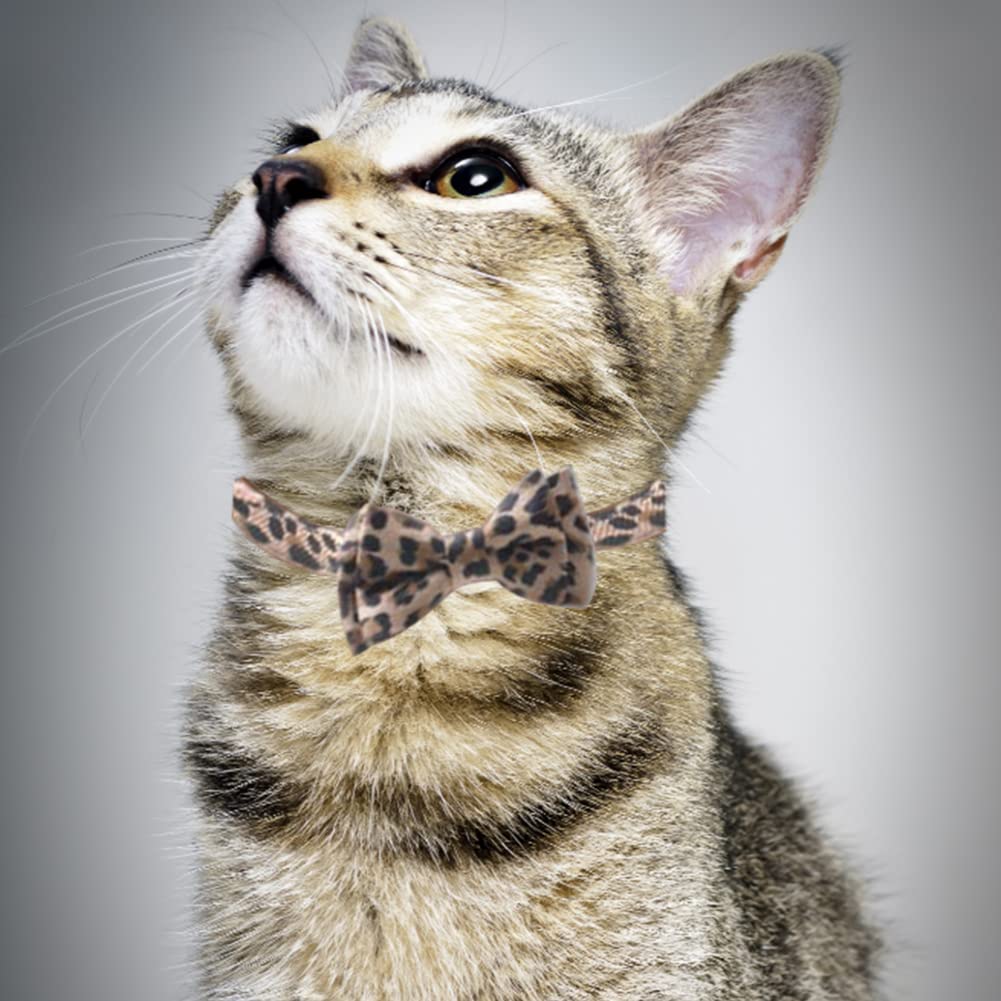 Cat Collar with Bowtie Bell Safety Buckle Breakaway Kitten Puppy 7-11in Movable Adjustable