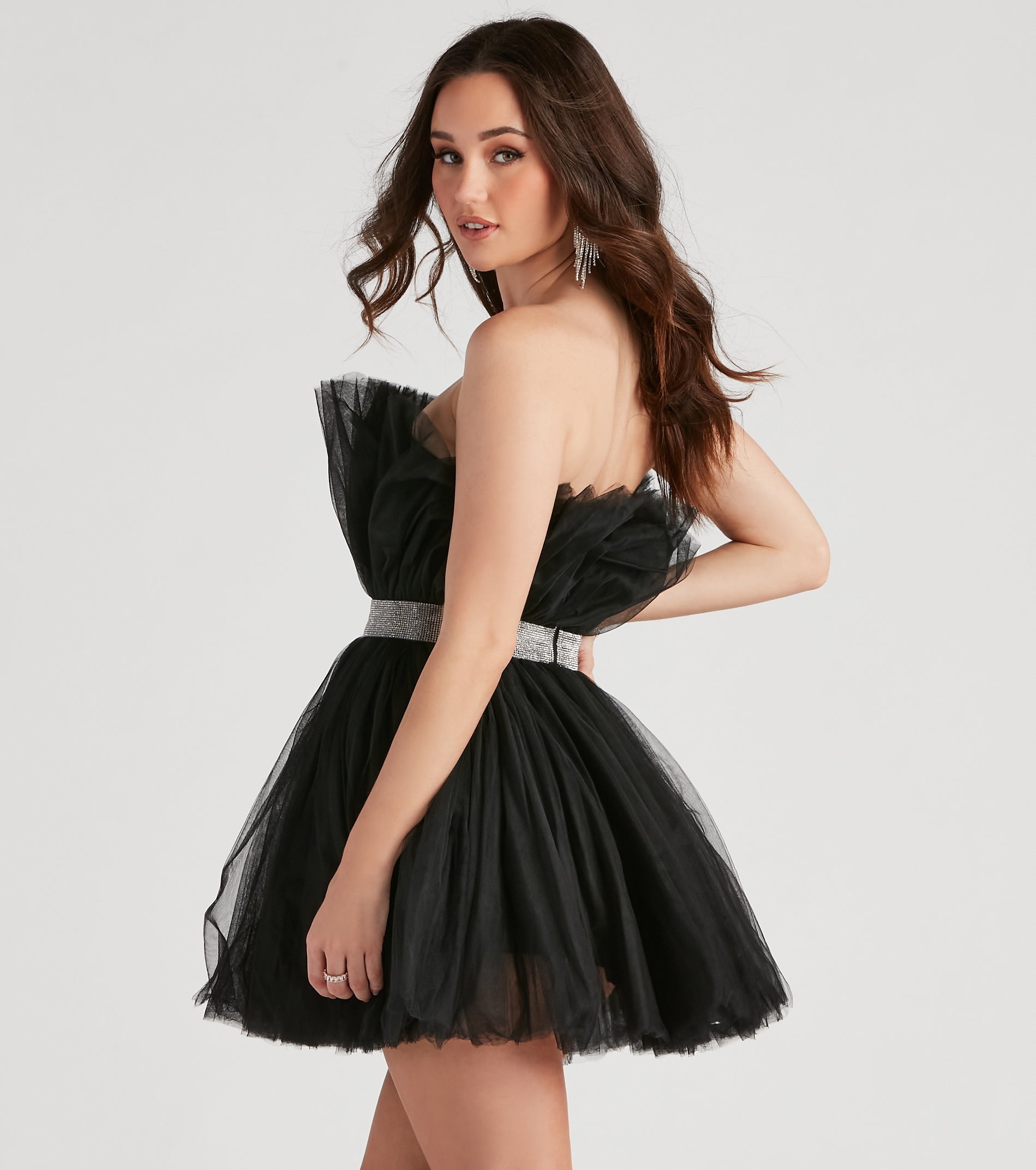 Belle Tulle Rhinestone Short Dress