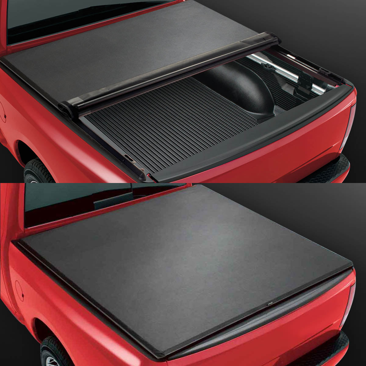 DNA Motoring for 2004 to 2014 Ford F150 6.5 Ft Fleet Side Short Bed Vinyl Roll-Up Soft Tonneau Cover 05-13