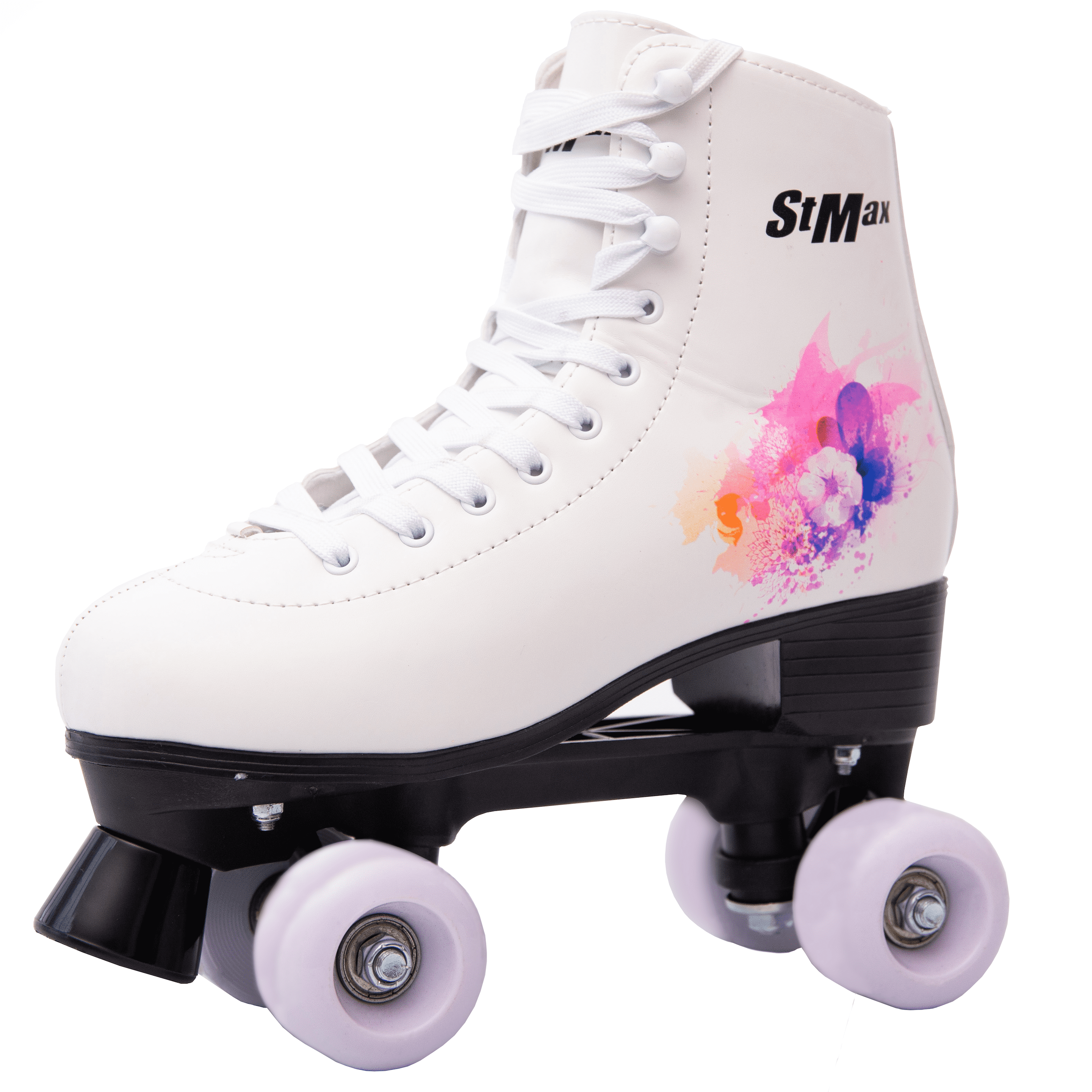 Quad Skates Purple Flower for Women Size 7.5 Adult 4-Wheels