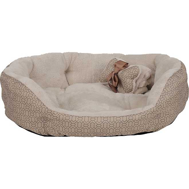 Dallas Manufacturing Company 30 in x 25 in Pet Bed with Toy and Blanket