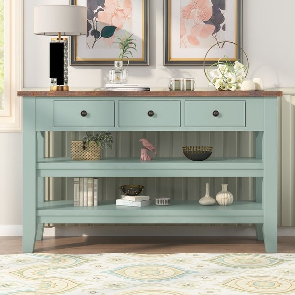 48'' Modern Console Table with 3 Drawers and 2 Shelves