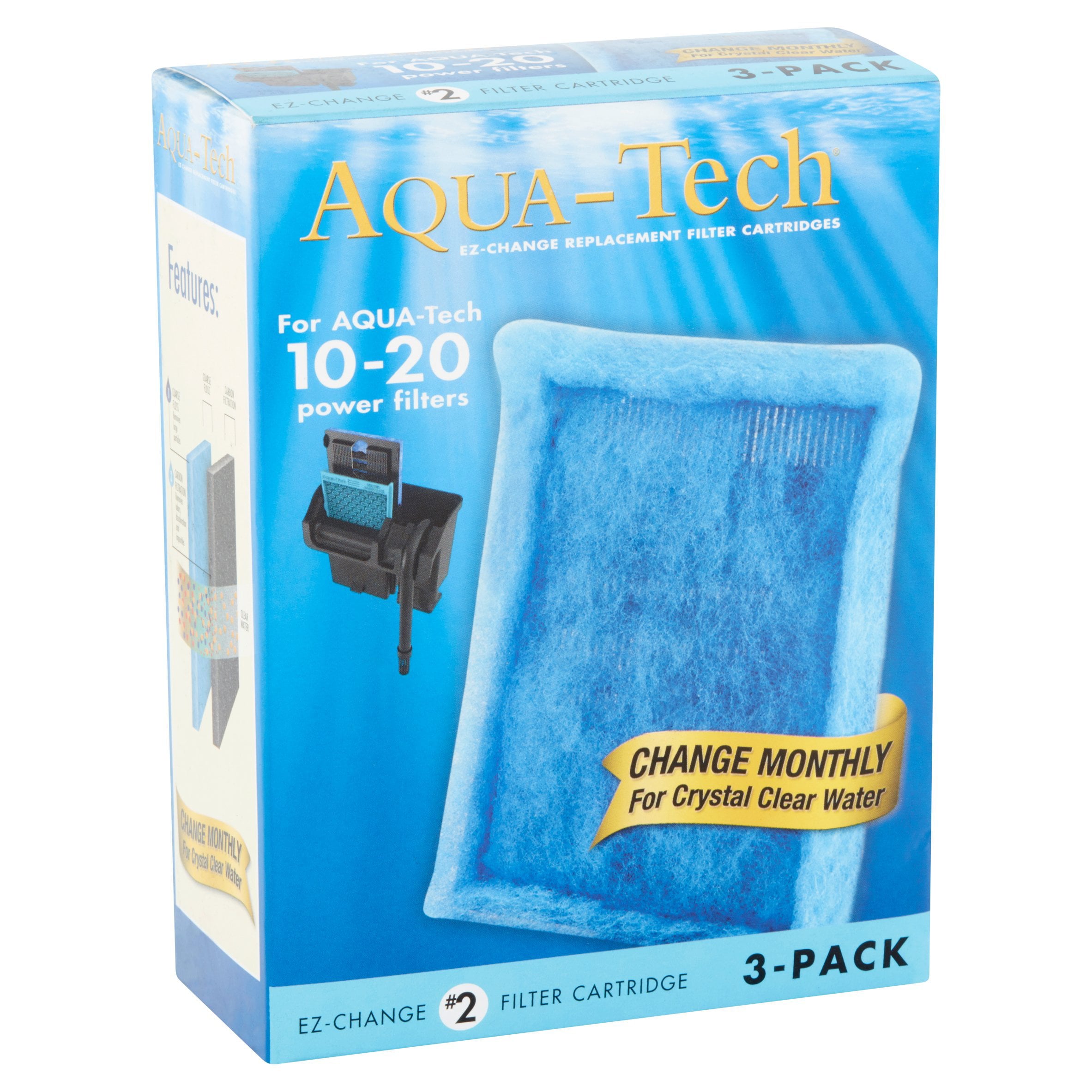 Aqua-Tech EZ-Change Aquarium Filter Cartridge for 10-20G Filters， 3pk