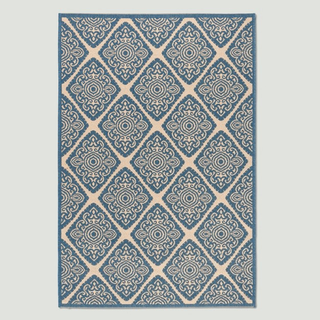 Safavieh 3 x27 x5 x27 Noreen Outdoor Rug Cream blue