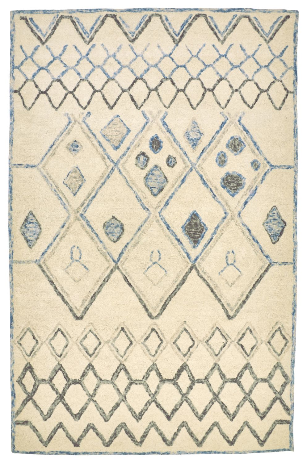 Quillan Hand Tufted Beige and Blue Rug by BD Fine