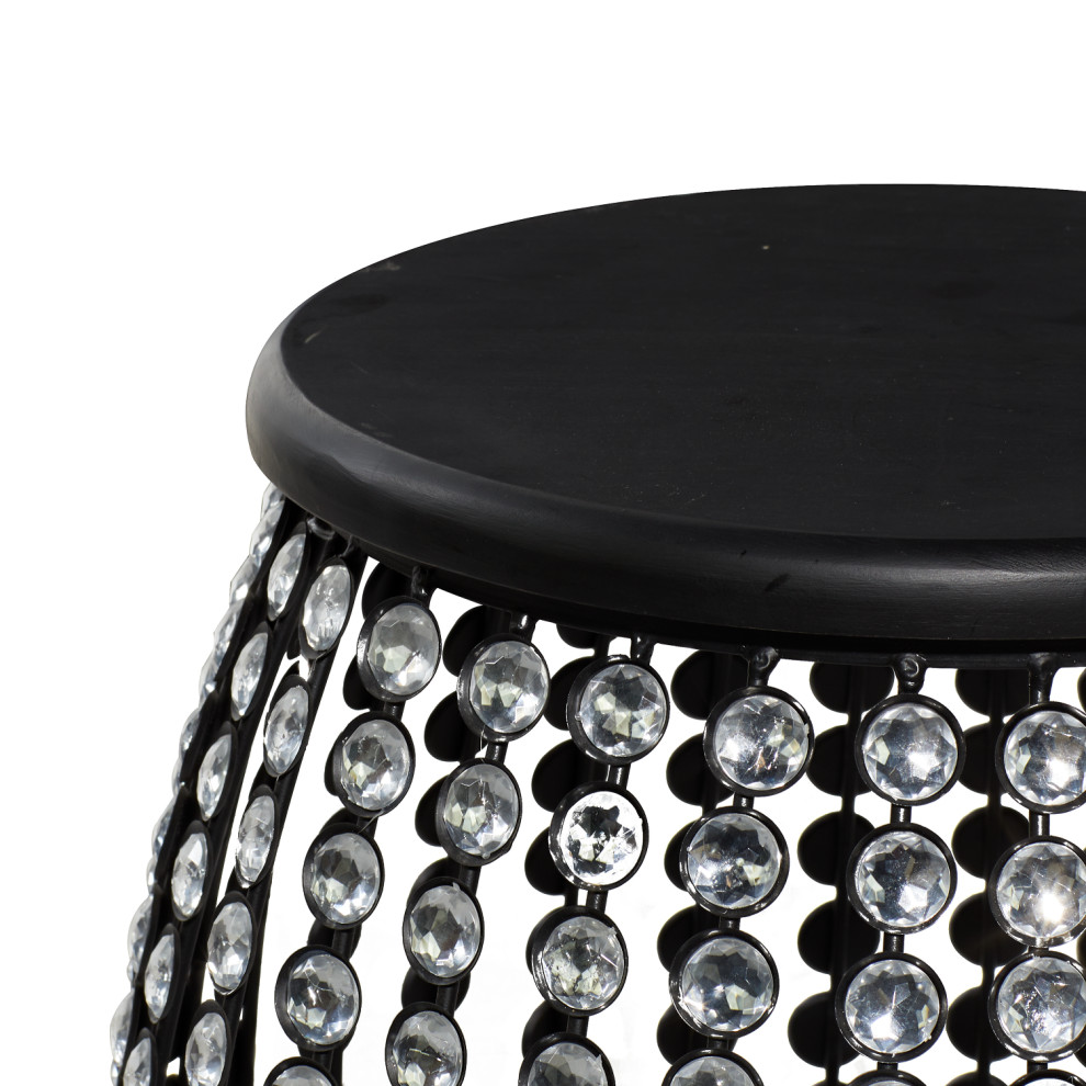 Glam Black Metal Accent Table 55114   Contemporary   Side Tables And End Tables   by pruneDanish  Houzz