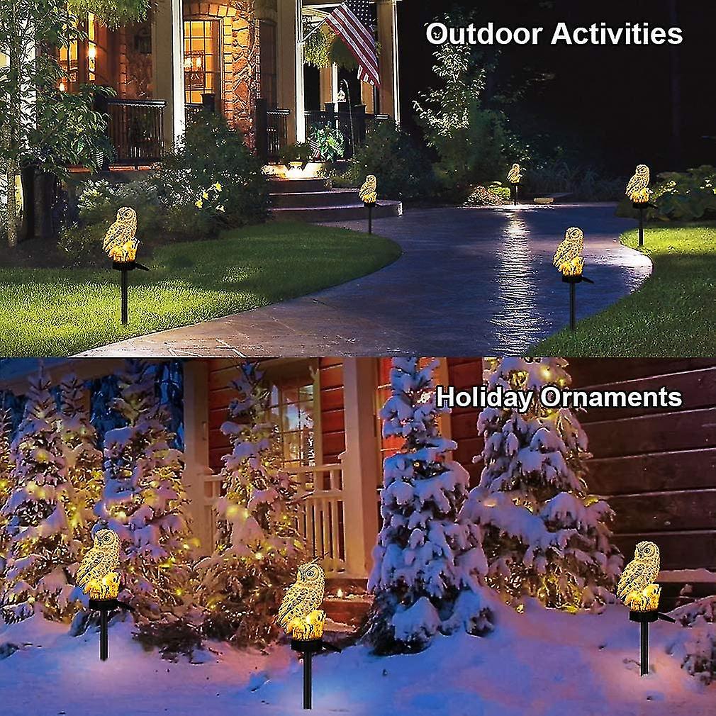 Owl Shape Light Led Solar Garden Light Owl Lawn Lamp Waterproof Solar Led Lights Outdoor Lighting Night Light Decorative Home Garden (white)(1pcs)