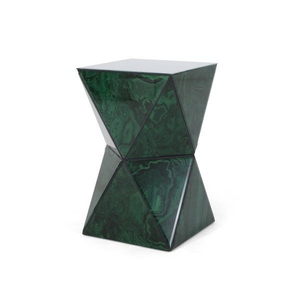 Aami Tempered Glass Hourglass Side Table by Christopher Knight Home