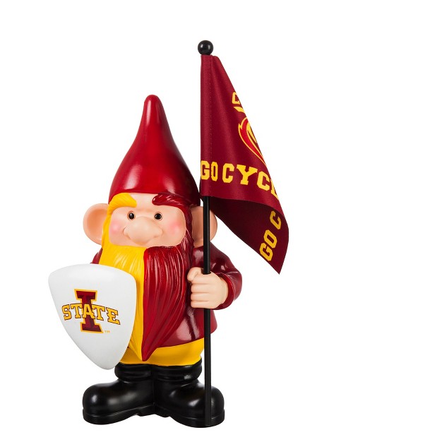 Evergreen Iowa State University Flag Holder Gnome