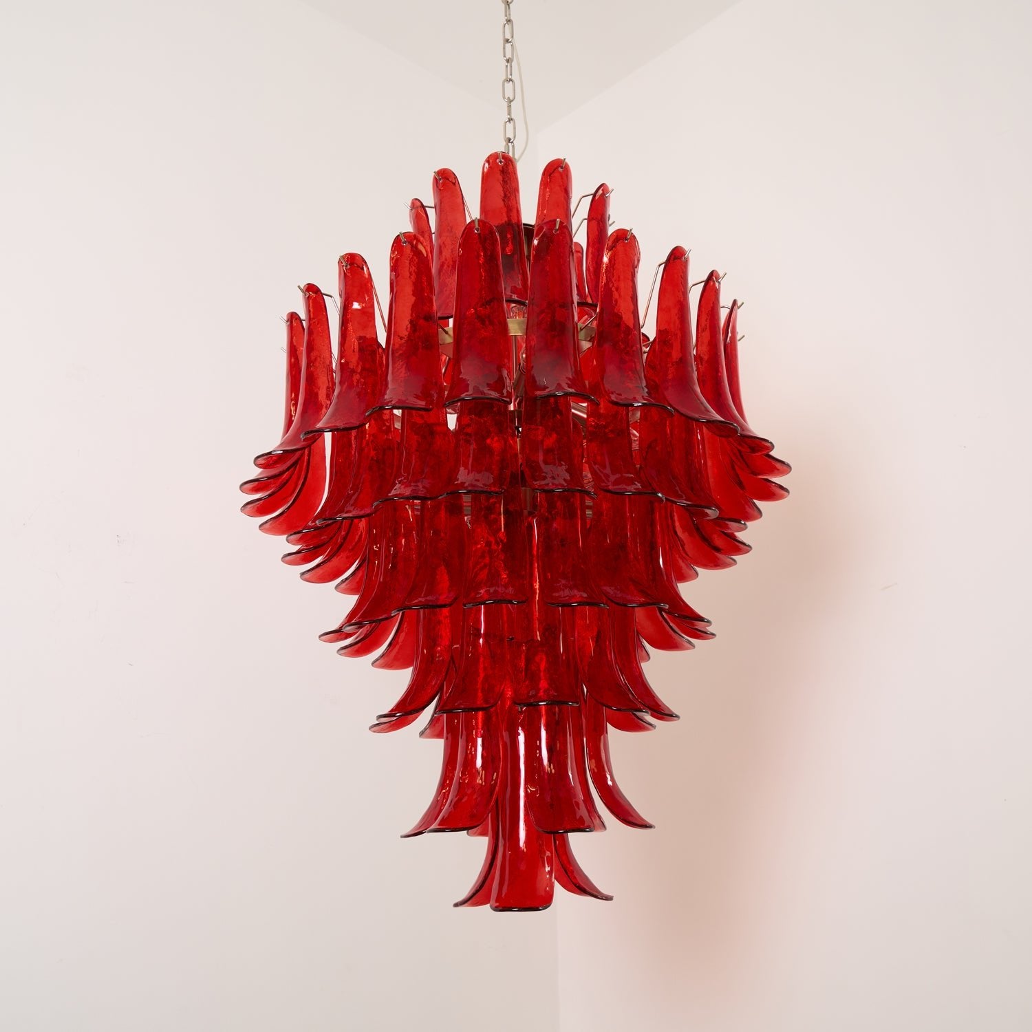 Murano Crimson Cascade Chandelier