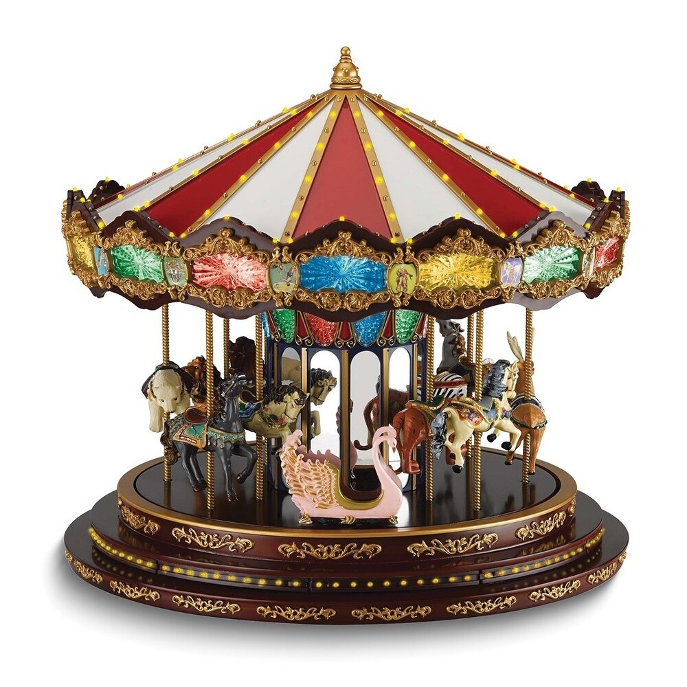 Curata Marquee Deluxe Lighted Rotating Carousel   Plays 20 Christmas Carols