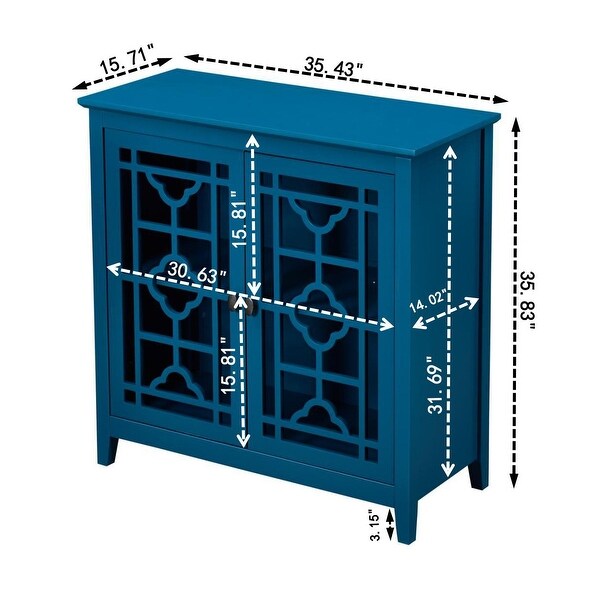 Wood Accent Storage Cabinet with Doors and Adjustable Shelf Buffet Sideboard for Hallway Entryway or Living Room Dining Room