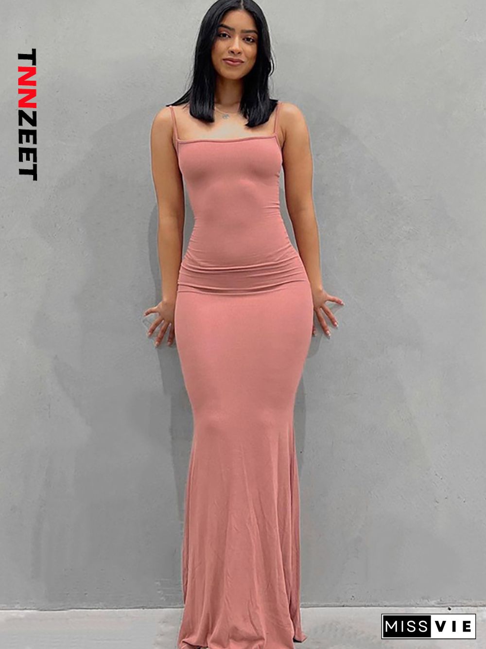 TNNZEET Strap Backless Long Maxi Dresses Party Club Vacation OutfitsFor Women Sexy Casual Holiday Summer Dress Wholesale