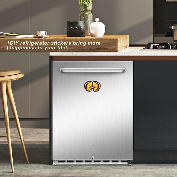 YUKOOL 160 Can Beverage Beer Refrigerator， 24 Inch Undercounter Beverage Refrigerator Cooler， Built-in or Freestanding