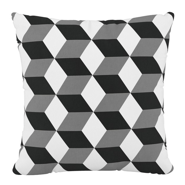 Skyline Furniture Square Outdoor Throw Pillow Shaded Block Gray