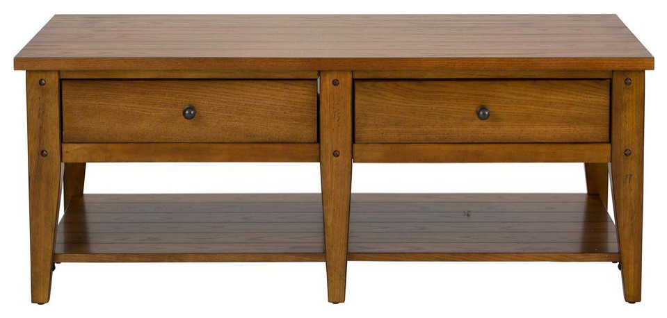 Lake House cocktail table W48 x D27 x H19   Transitional   Coffee Tables   by Liberty Furniture Industries  Inc.  Houzz