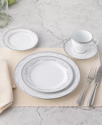 Noritake Satin Flourish 4 Piece Salad Plate Set Service for 4