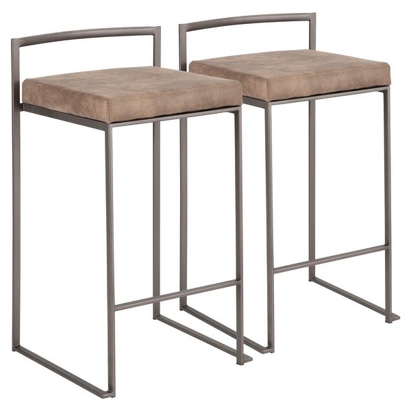 Carbon Loft Yadriel Industrial Antique Stackable Counter Stool (Set of 2)