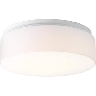 Progress Lighting 11 in. LED Drums 21-Watt White Integrated LED Flush Mount for Garage and Pantry P730005-030-30