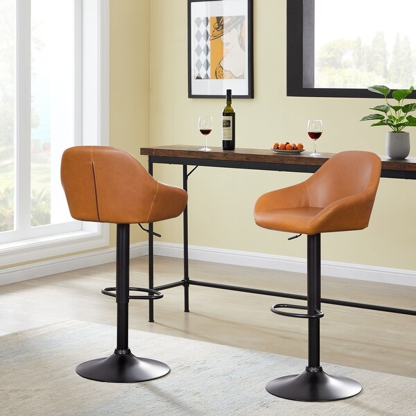 Bodeaux Swivel Adjustable Height Bar Stool (Set of 2)