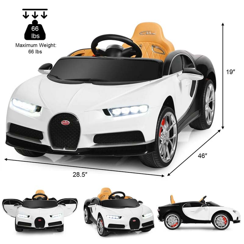 12V Licensed Bugatti Chiron Kids Ride on Car Battery Powered Electric Vehicle with 2.4G Remote Control