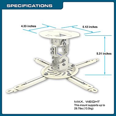 QualGear QGPM002WHTS Projector Ceiling Mount Accessory