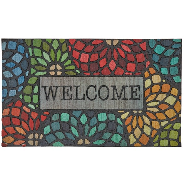 x27 welcome x27 Stained Glass Floret Doorscapes Mat Mohawk