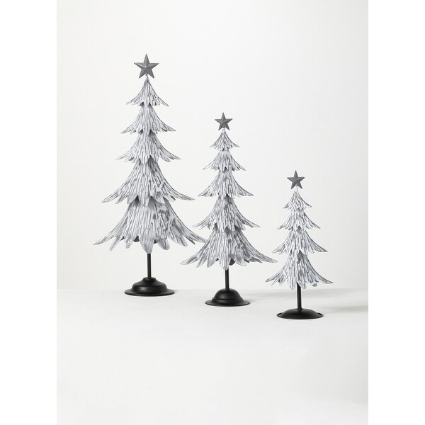 Sullivans Metal Trees Set of 3，14.75H，20.5H and 27H Green