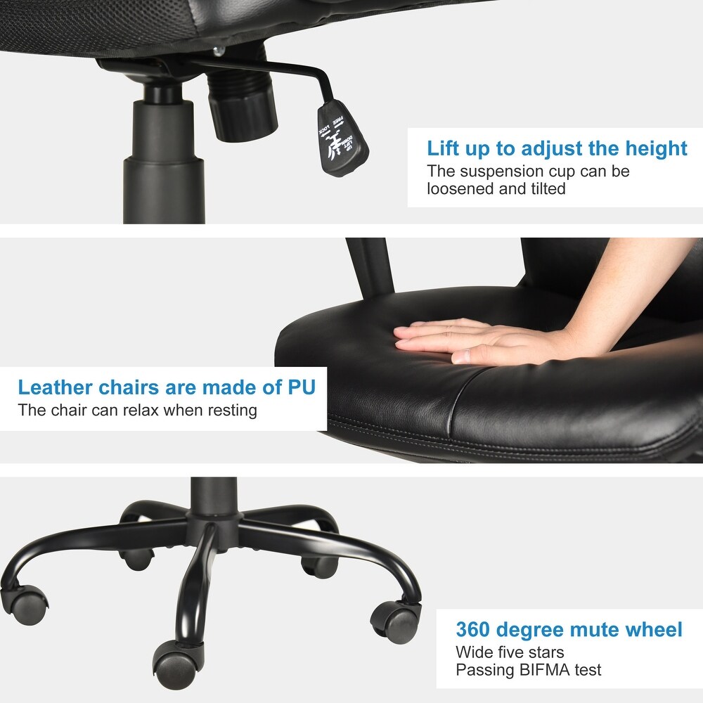 Office Desk Chair with PU Leather Adjustable Height Tilt Swivel   26.97\