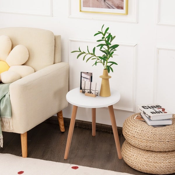 Small Modern Round Coffee Tea Side Table - 16