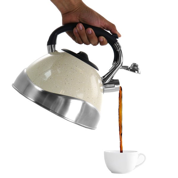 3.1 Quart Stovetop Whistling Kettle in Cream