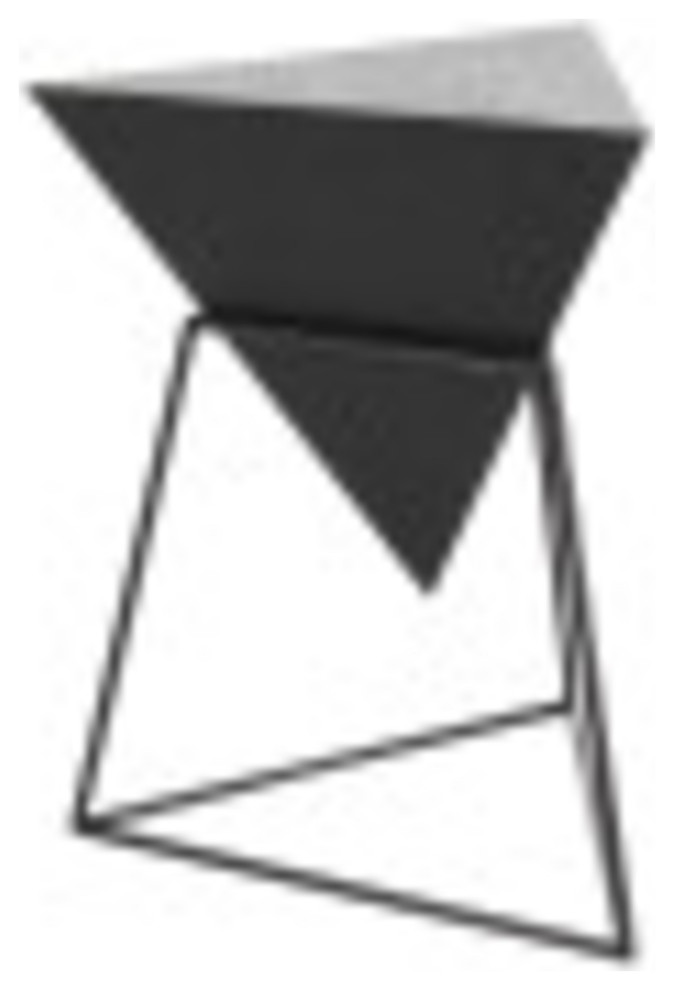 Black Metal and Wood Modern Accent Table 85238   Industrial   Side Tables And End Tables   by Brimfield  ampMay  Houzz