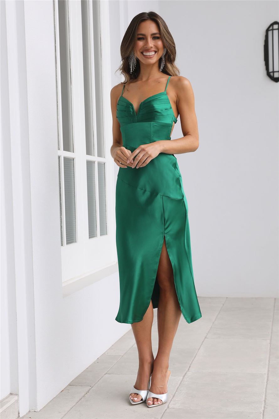 Wishful Thinking Midi Dress Green