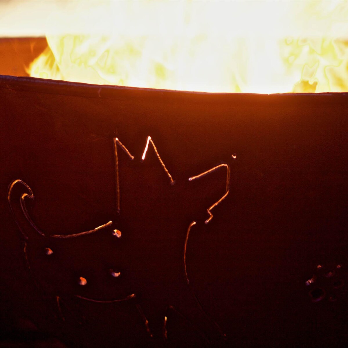 Funky Dog 36-Inch Handmade Wood Burning Steel Fire Pit by Fire Pit Art