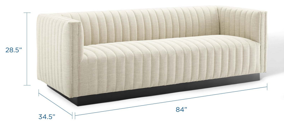 Tufted Sofa  Fabric  Navy Blue  Modern  Living Lounge Hotel Lobby Hospitality   Transitional   Sofas   by House Bound  Houzz