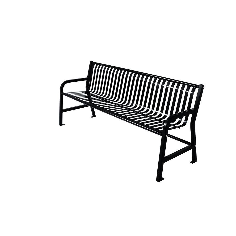 Ultra Play Jackson 6 ft. Bench with Back in Black P96-S6