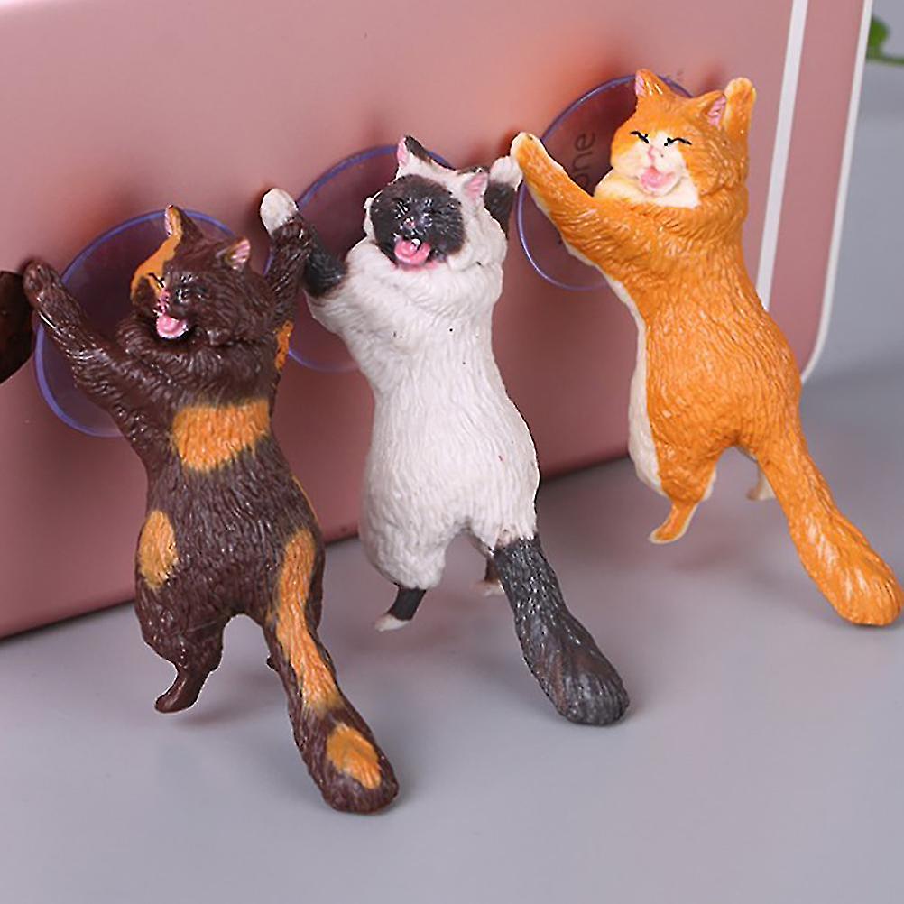 6 Pcs Different Color Cats Smart Phone Sucker Holder Cute Cat Support Cell Phone Holder Stand Sucker