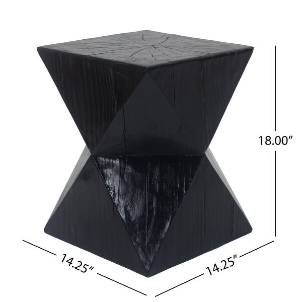 Prismatic Grain Indoor Outdoor Black Lightweight Concrete Side Table