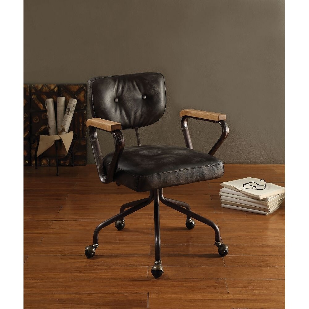 Office Chair in Vintage Whiskey Grain Leather Desk Chair Executive Chairs