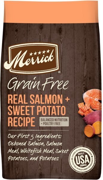 Merrick Grain-Free Chicken-Free Real Salmon and Sweet Potato Recipe Dry Dog Food