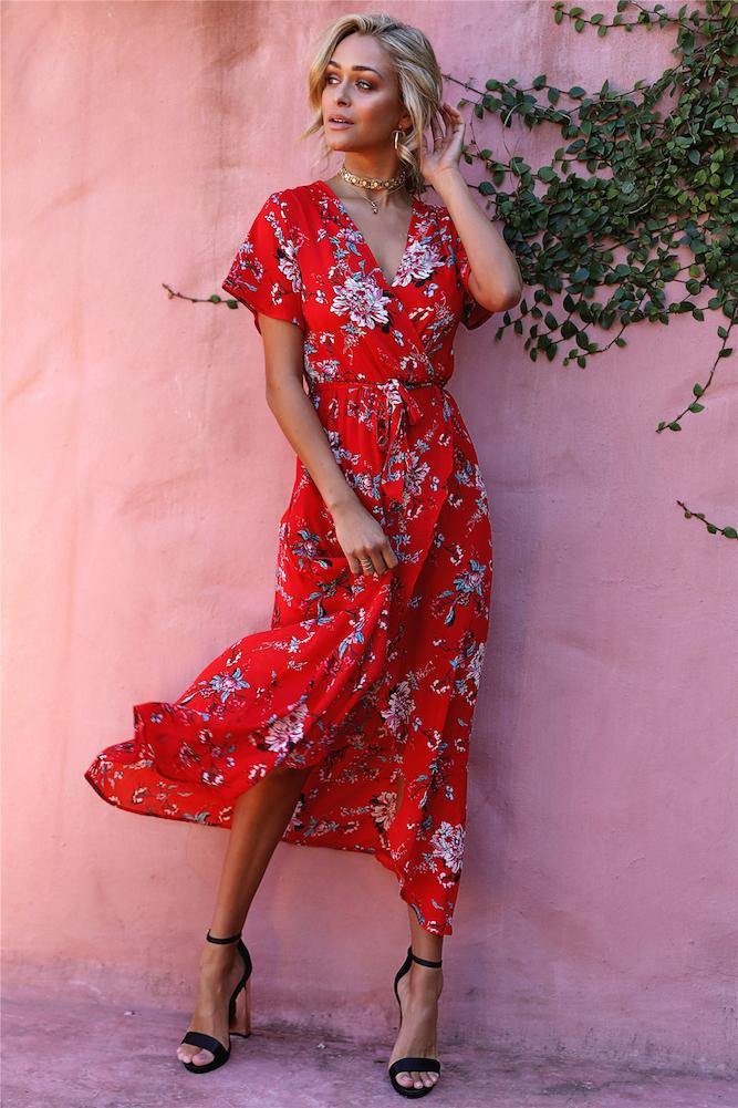 No Flex Zone Maxi Dress Red