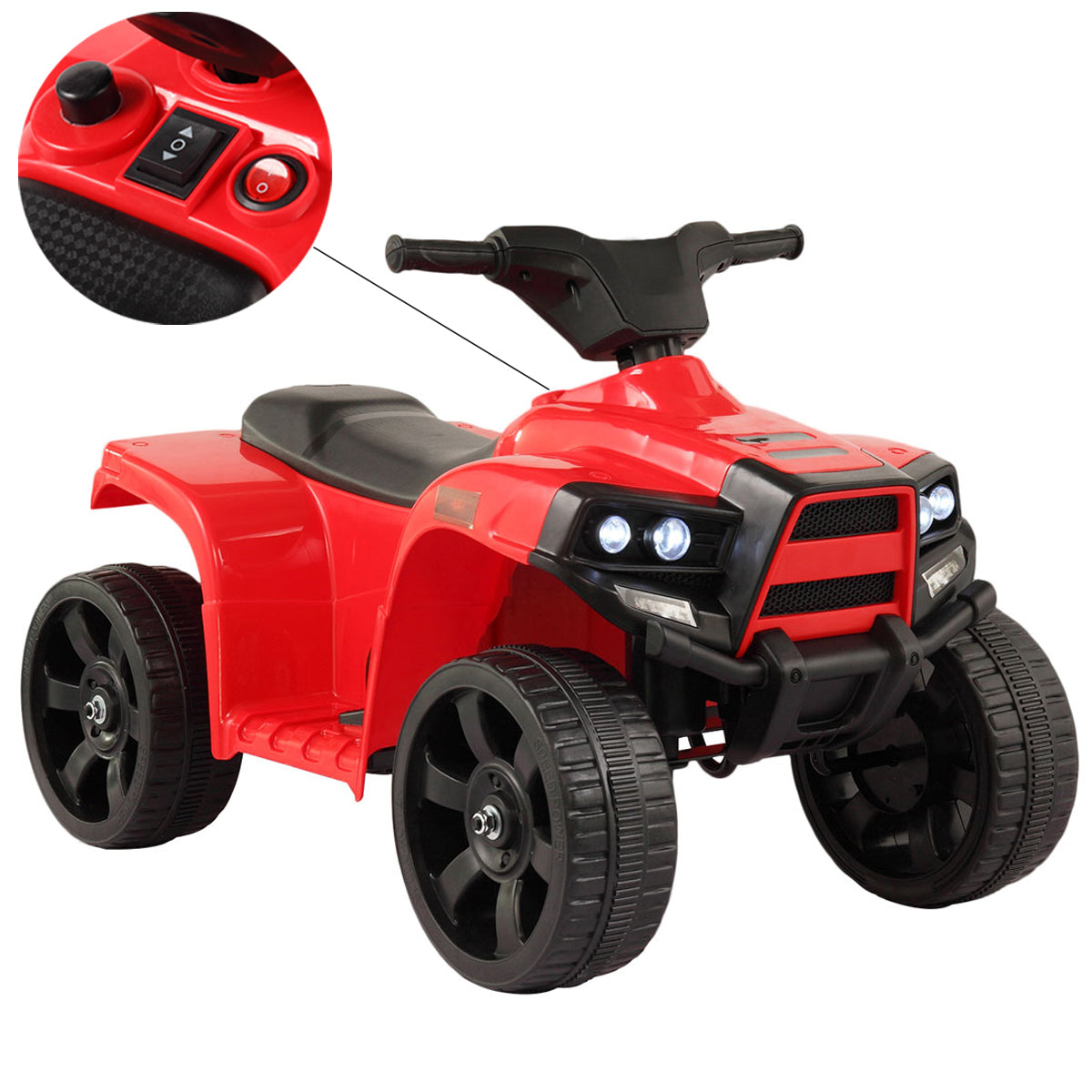 Kids Ride On ATV, 6V Electric Ride On Toy Car, 4 Wheeler for Kids Age 1-2.5, Rechargeable Battery Quad Bike for Boys/Girls, Red